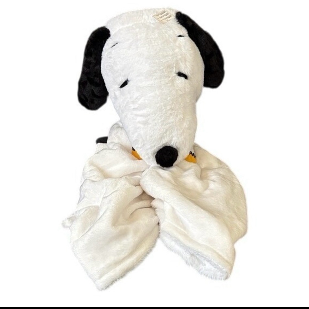 Peanuts Snoopy Hooded Throw Blanket - Black and White 30in x 50in